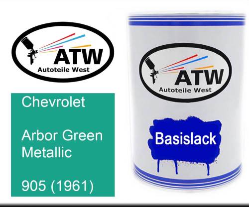 Chevrolet, Arbor Green Metallic, 905 (1961): 500ml Lackdose, von ATW Autoteile West.